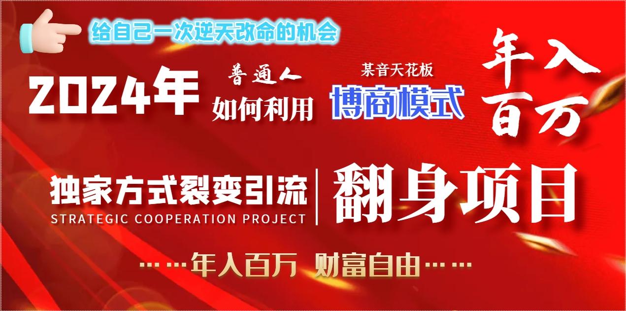2024年普通人如何利用博商模式做翻身项目年入百万，财富自由-策里行间