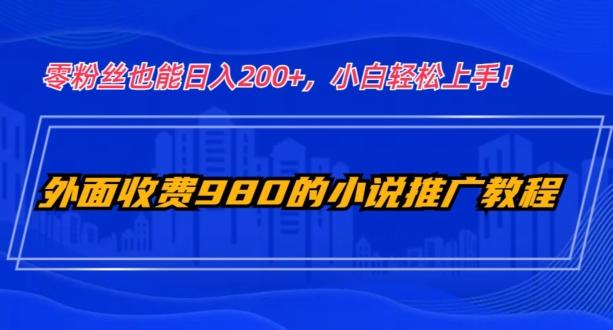 外面收费980的小说推广教程：零粉丝也能日入200+，小白轻松上手！-策里行间