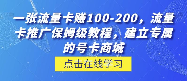 一张流量卡赚100-200，流量卡推广保姆级教程，建立专属的号卡商城-策里行间