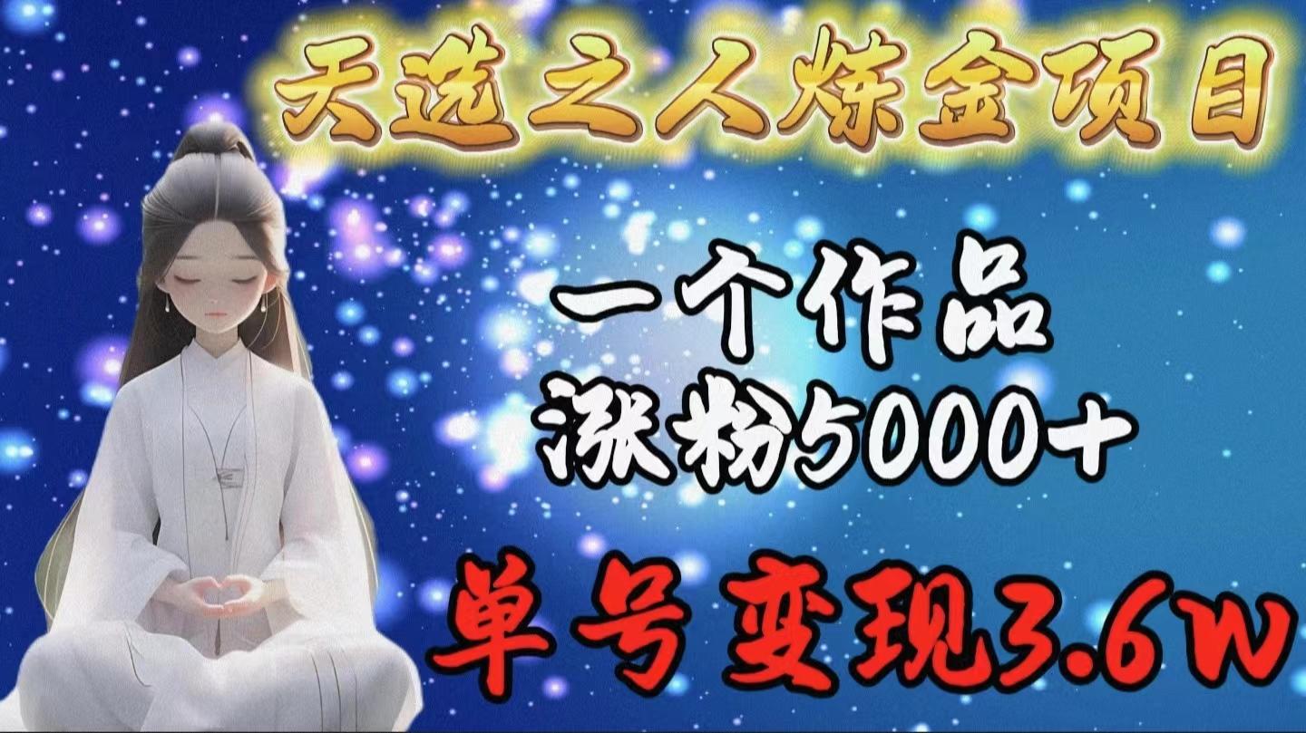 (9693期)天选之人炼金项目，一个作品涨粉5000+，单号变现3.6w-策里行间