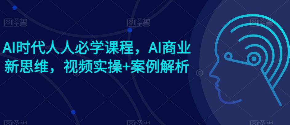 AI时代人人必学课程，AI商业新思维，视频实操+案例解析【赠AI商业爆款案例】-策里行间