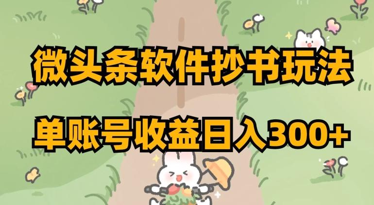 微头条软件抄书玩法，单账号收益日入300+【揭秘】-策里行间
