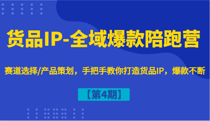 货品IP-全域爆款陪跑营【第4期】赛道选择/产品策划，手把手教你打造货品IP，爆款不断-策里行间