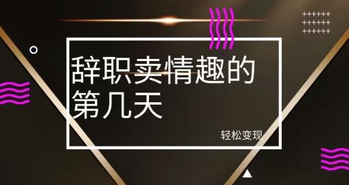 冷门赛道，辞职卖情趣的第几天，超暴力项目-策里行间