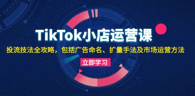 TikTok小店运营课：投流技法全攻略，包括广告命名 扩量手法及市场运营方法-策里行间