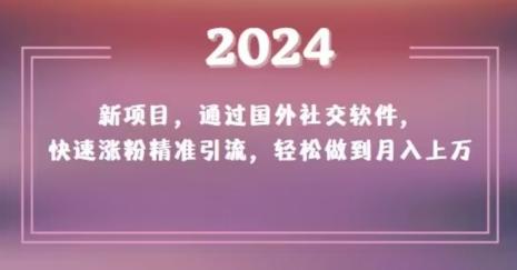 2024新项目，通过国外社交软件，快速涨粉精准引流，轻松做到月入上万【揭秘】-策里行间