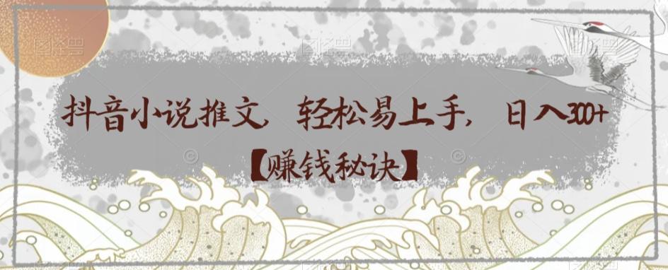 抖音小说推文，轻松易上手，日入300+【赚钱秘诀】-策里行间