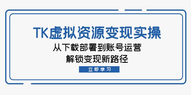 TK虚拟资料变现实操：从下载部署到账号运营，解锁变现新路径-策里行间