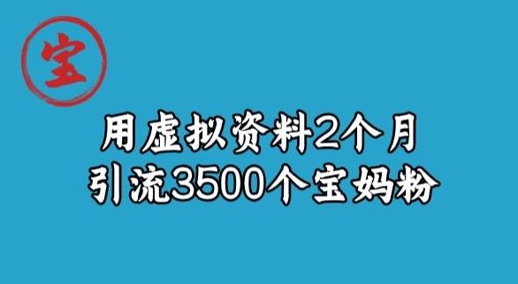 宝哥虚拟资料项目，2个月引流3500个宝妈粉-策里行间