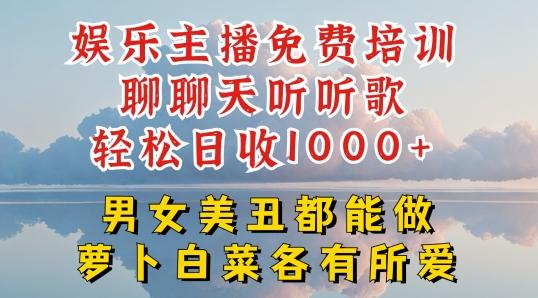 娱乐主播免费培训聊聊天听听歌轻松日收1K+，男女美丑都能做萝卜白菜各有所爱【揭秘】-策里行间