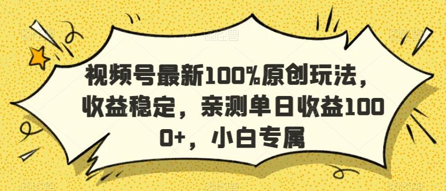 视频号最新100%原创玩法，收益稳定，亲测单日收益1000+，小白专属【揭秘】-策里行间