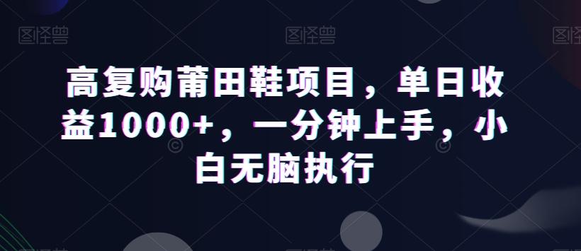 高复购莆田鞋项目，单日收益1000+，一分钟上手，小白无脑执行-策里行间
