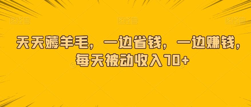 天天薅羊毛，一边省钱，一边赚钱，每天被动收入70+-策里行间