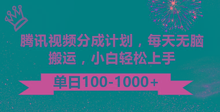 腾讯视频分成计划最新玩法，无脑搬运，日入100-1000-策里行间