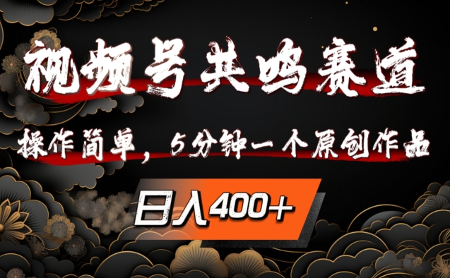 视频号共鸣赛道，操作简单，5分钟1个原创作品，日入几张【揭秘】-策里行间