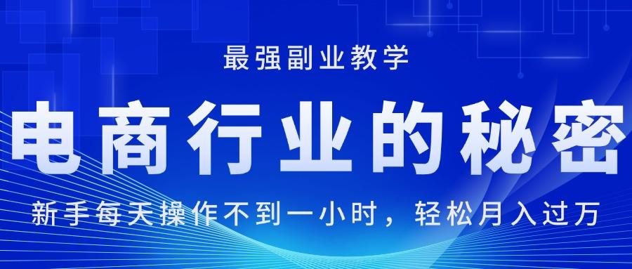 电商行业的秘密，新手每天操作不到一小时，月入过万轻轻松松，最强副业…-策里行间