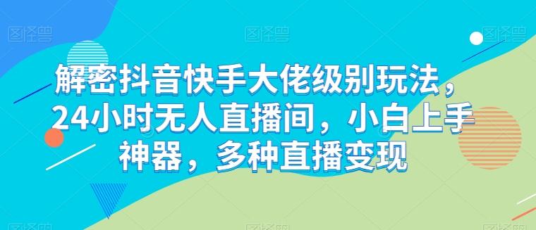 解密抖音快手大佬级别玩法，24小时无人直播间，小白上手神器，多种直播变现【揭秘】-策里行间