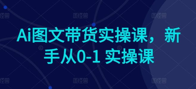 Ai图文带货实操课，新手从0-1 实操课-策里行间