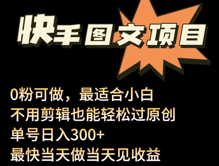 24年最新快手图文带货项目，零粉可做，不用剪辑轻松过原创单号轻松日入300+【揭秘】-策里行间