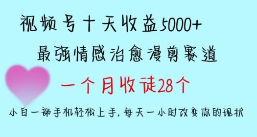 十天收益5000+，多平台捞金，视频号情感治愈漫剪，一个月收徒28个，小白一部手机轻松上手【揭秘】-策里行间