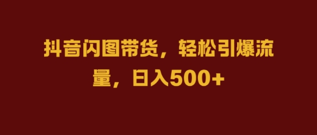 抖音闪图带货，轻松引爆流量，日入几张【揭秘】-策里行间