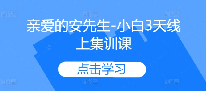 亲爱的安先生-小白3天线上集训课-策里行间