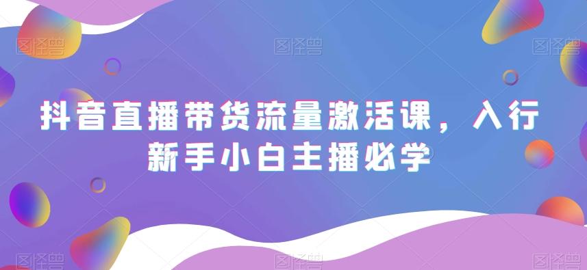 抖音直播带货流量激活课，入行新手小白主播必学-策里行间