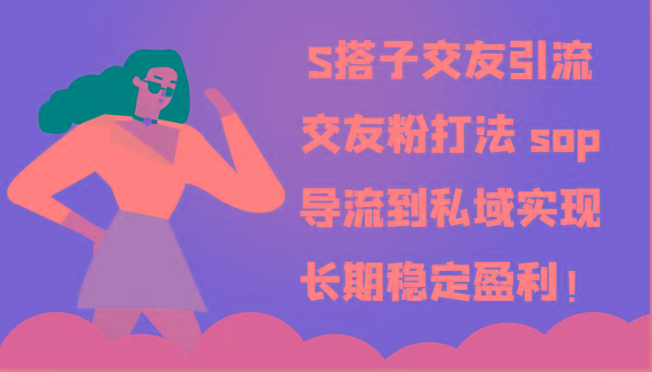 S搭子交友引流，交友粉打法 sop，导流到私域实现长期稳定盈利！-策里行间