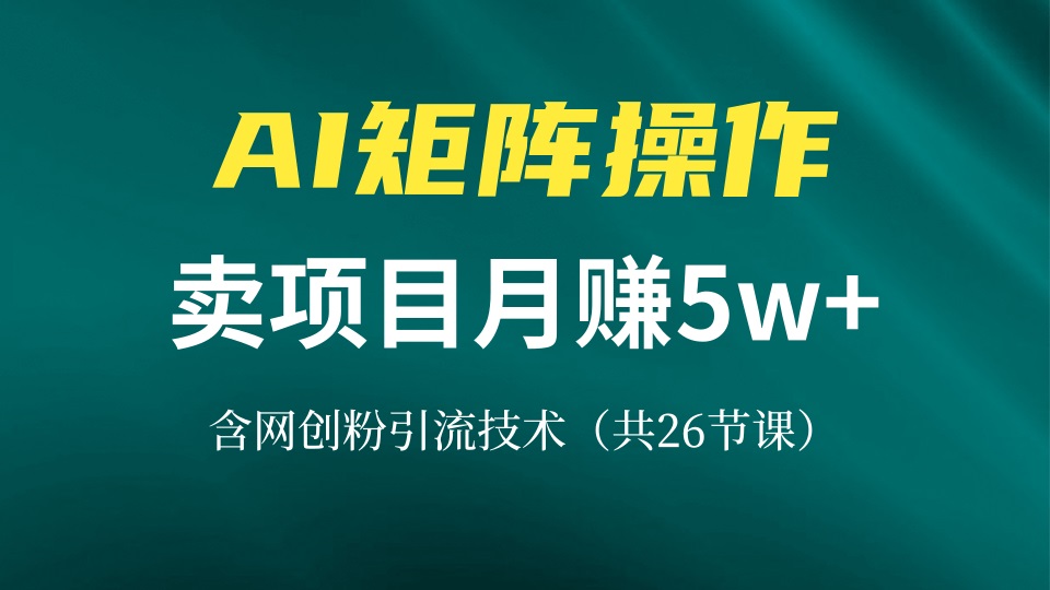 网创IP打造课，借助AI卖项目月赚5万+，含引流技术(共26节课-策里行间