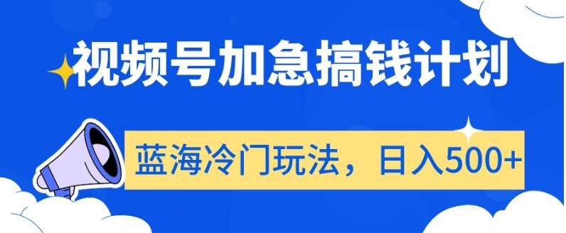 视频号加急搞钱计划，蓝海冷门玩法，日入500+【揭秘】-策里行间