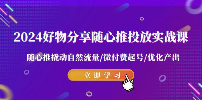 2024好物分享-随心推投放实战课 随心推撬动自然流量/微付费起号/优化产出-策里行间