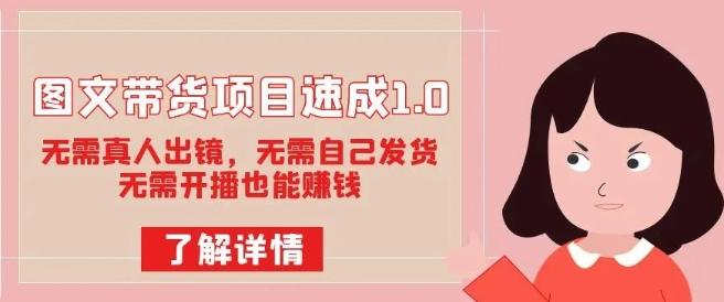 图文带货项目速成1.0：无需真人出镜，无需自己发货，无需开播也能赚钱！-策里行间