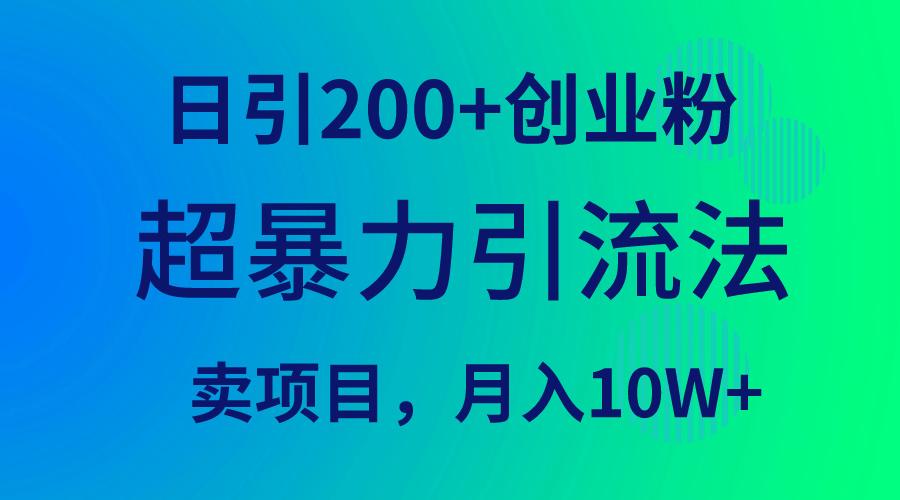 (9654期)超暴力引流法，日引200+创业粉，卖项目月入10W+-策里行间