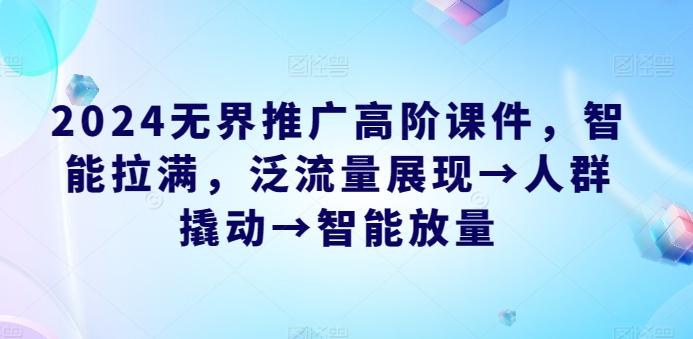 2024无界推广高阶课件，智能拉满，泛流量展现→人群撬动→智能放量-策里行间