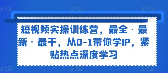 短视频实操训练营，最全·最新·最干，从0-1带你学IP，紧贴热点深度学习-策里行间