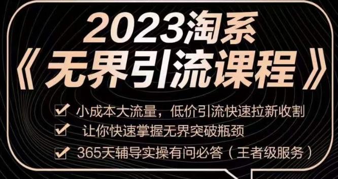 2023淘系无界引流实操课程，​小成本大流量，低价引流快速拉新收割，让你快速掌握无界突破瓶颈-策里行间