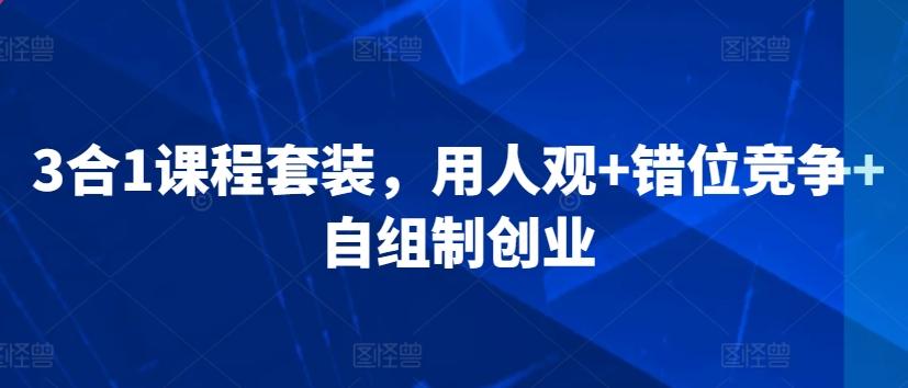 3合1课程套装，​用人观+错位竞争+自组制创业-策里行间