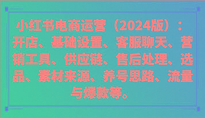 小红书电商运营(2024版)：开店、设置、供应链、选品、素材、养号、流量与爆款等-策里行间