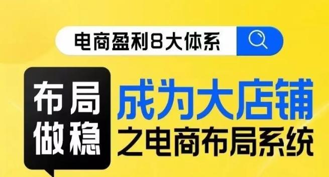 八大体系布局篇·布局做稳，成为大店的电商布局线上课-策里行间