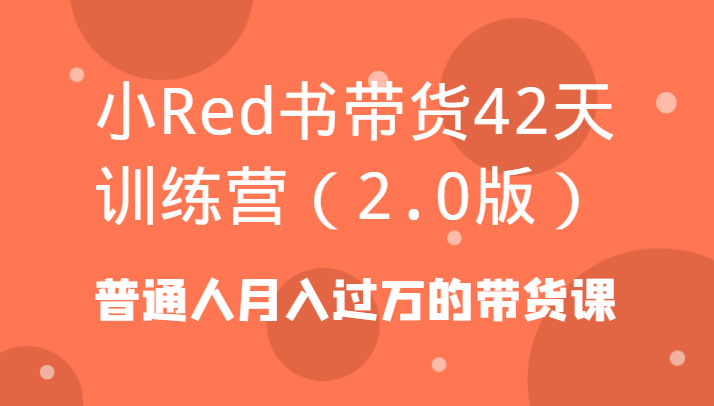 小Red书带货42天训练营(2.0版)普通人月入过万的带货课-策里行间
