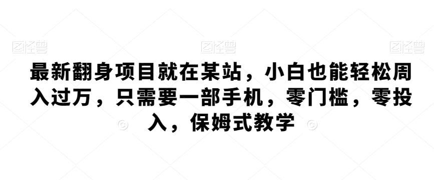 最新翻身项目就在某站，小白也能轻松周入过万，只需要一部手机，零门槛，零投入，保姆式教学-策里行间