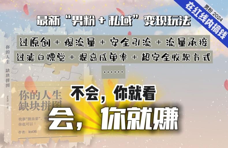 2024，“男粉+私域”还是最耐造、最赚、最轻松、最愉快的变现方式【揭秘】-策里行间