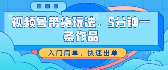 视频号带货玩法，5分钟一条作品，入门简单，快速出单【揭秘】-策里行间