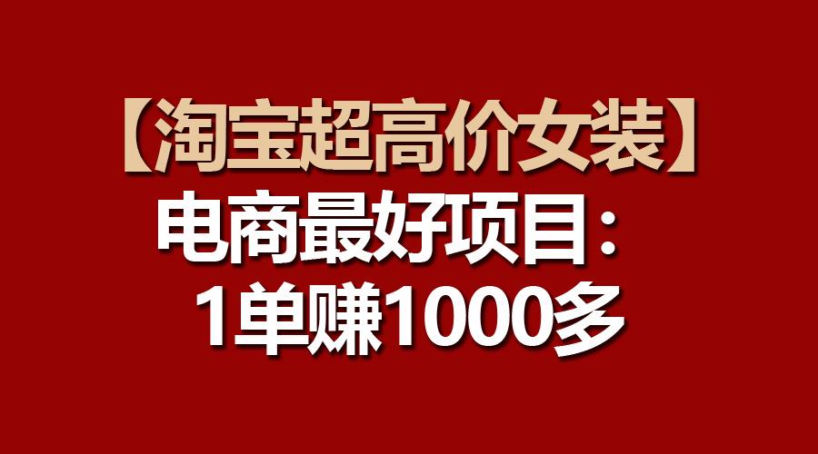 【淘宝超高价女装】电商最好项目：一单赚1000多-策里行间