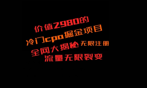 价值2980的CPA掘金项目大揭秘，号称当天收益200+，不见收益包赔双倍-策里行间
