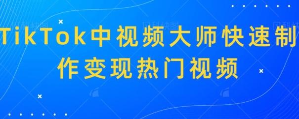 TikTok中视频大师快速制作变现热门视频-策里行间