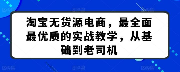 淘宝无货源电商，最全面最优质的实战教学，从基础到老司机-策里行间
