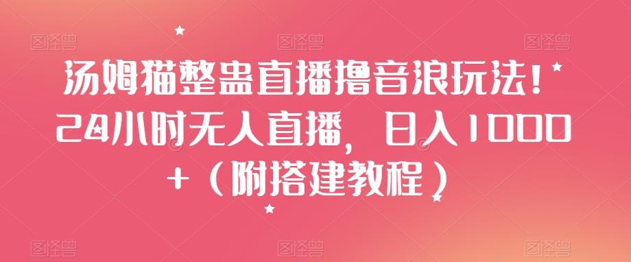 汤姆猫整蛊直播撸音浪玩法！24小时无人直播，日入1000+（附搭建教程）【揭秘】-策里行间