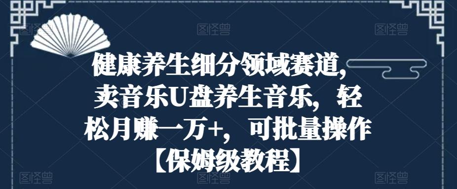 健康养生细分领域赛道，卖音乐U盘养生音乐，轻松月赚一万+，可批量操作【保姆级教程】-策里行间