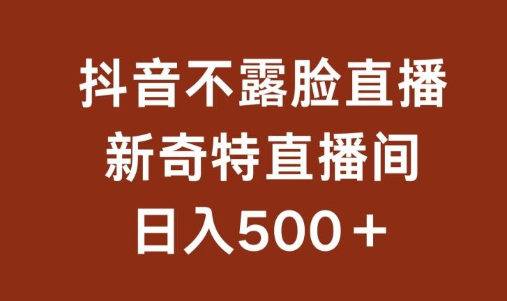 不露脸挂机直播，新奇特直播间，日入500+【揭秘】-策里行间